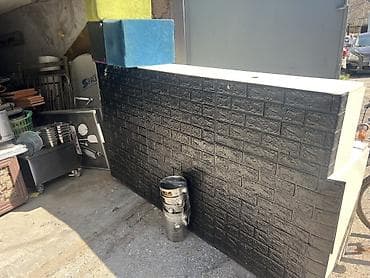 salon aksesuarları: Qara dekorativ bar stendi / resepsiyon masası - Material — 2