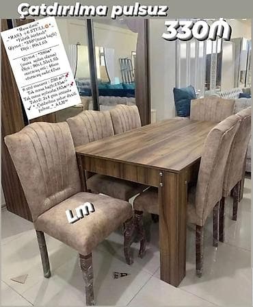 stol stullar: *Masa dəsti* _*Fabrik istehsalı MASA +6 STULL. Qiymət : *330₼*(masa — 1