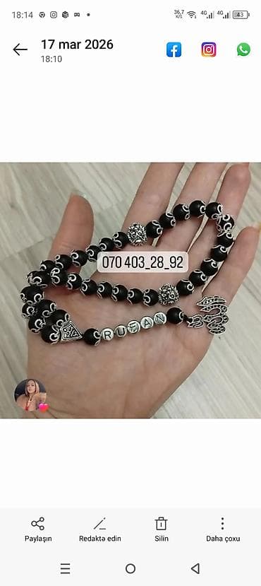 qara yubka: Məhsul: Şəxsi adla yığılan kişi təsbehləri - Qara mat və ya parlaq — 2