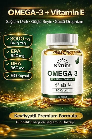 Kosmetika: NATURI OMEGA-3 + Vitamin E – keyfiyyətli premium formula — 1