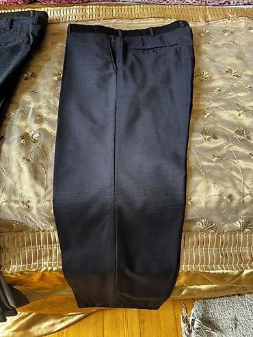 Klassik kişi şalvarı - Rəng: tünd boz (xırda dama naxışlı) - Parça