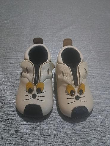 Uşaq ayaqqabısı – həqiqi dəri, heyvan üzü dizaynlı - Material: yumşaq