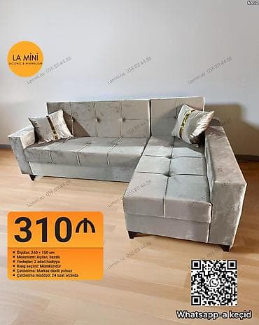 mal əti: Künc divan, Açılan, Bazalı, Parça, Şəhərdaxili pulsuz çatdırılma — 1