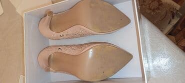 босоножки без каблука: Размер: 36, цвет - Бежевый, Б/у — 2