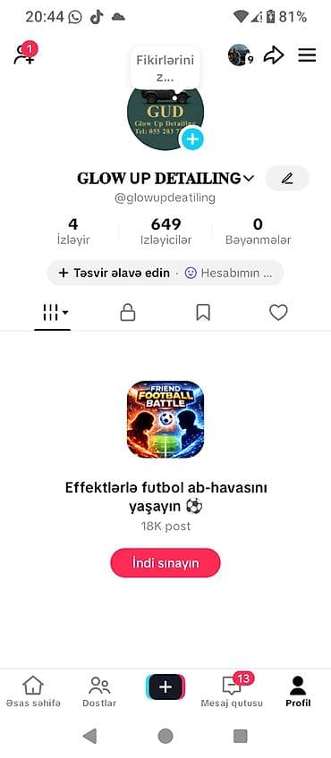ищю работу: Tiktok seyfe — 1