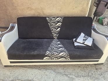 Modern dizaynlı 3 nəfərlik divan - Rəng: qara-ağ kombinasiyası - Üst — 1