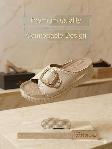 Məhsul: Fati Shoes qadın şlapesi - Rəng: bej - Üst hissə: yumşaq