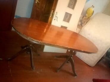круглый стол на заказ: Qonaq masası, İşlənmiş, Açılmayan, Taxta, Oval masa — 1