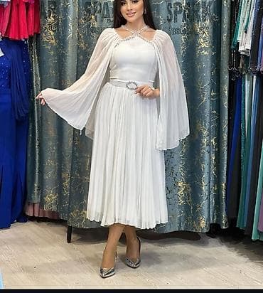 Alt paltarı: Zərif ağ ziyafət donu - Üst hissəsi atlas effektli parça, döşəmədə — 1