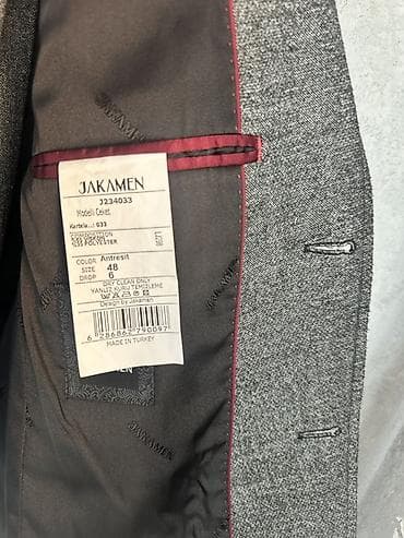 coban geyimi: Kişi kostyumu – boz melanj rəngdə klassik dəst (pencək + şalvar) - — 5