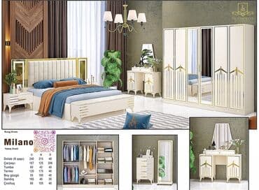 угловая тумба: Двуспальная кровать, 2 тумбы, Турция, Новый — 1