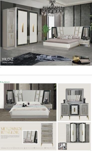 taxt kravat islenmis sumqayit: İkinəfərlik çarpayı, Dolab, Termo, 2 tumba, Yeni — 1