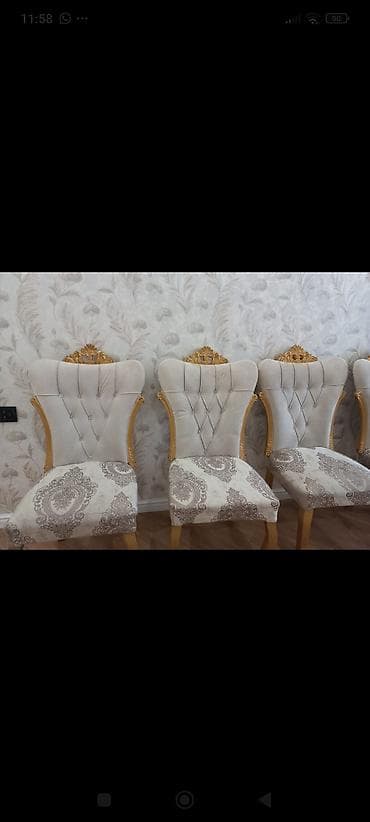 isdolar: Qonaq otağı üçün, İşlənmiş, Qatlanmayan, rəng - Ağ Stul — 1