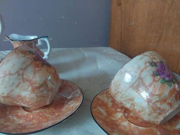 nimçe nedir: Çay dəsti, rəng - Qızılı, Farfor — 6