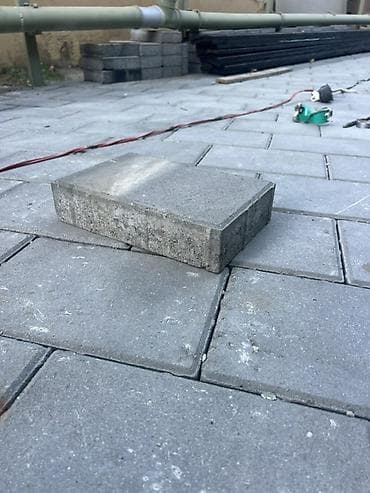 beton pliteler: Beton səki daşları (pavers) – boz rəng - Ölçü: təqribən 20 x 10 sm — 7