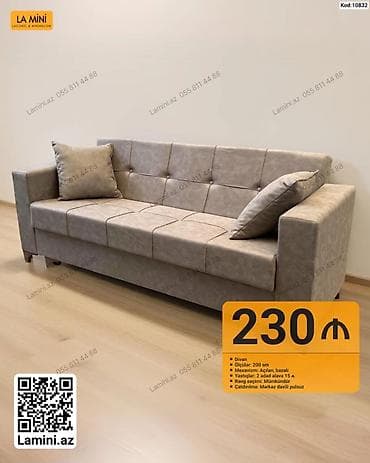 ofis divan: Divan – lakonik və minimal dizayn - Ölçü: 200 sm - Mexanizm: açılan — 1