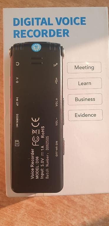 Diktofonlar: Rəqəmsal Səs Yazıcı – Model: D06 Xüsusiyyətlər: - 32 GB daxili yaddaş — 2