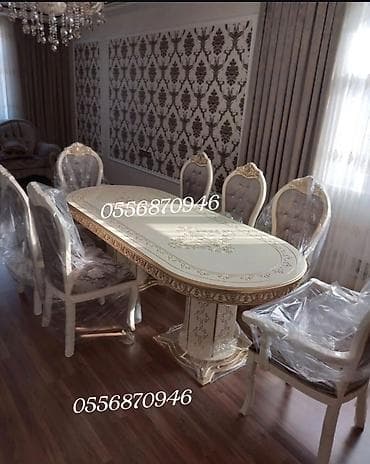 Для гостиной, Новый, Нераскладной, Прямоугольный стол, 6 стульев — 9