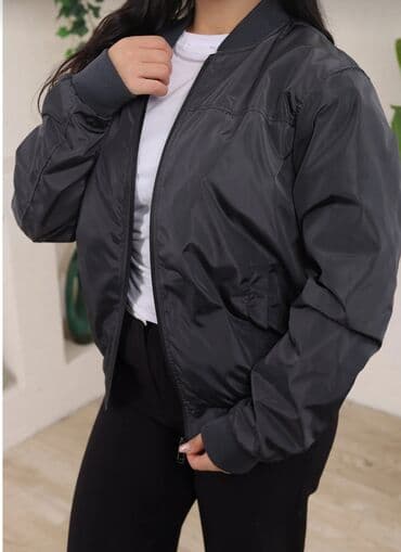 Мужская обувь: Qadınlar üçün qara bomber gödəkcə - Model: klassik bomber kəsim - — 4