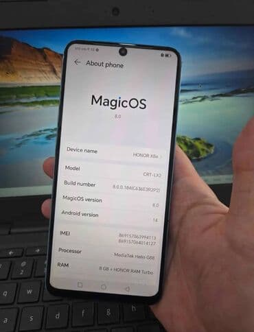Samsung: Honor X8a, 128 GB, rəng - Mavi, Sensor, Barmaq izi, Face ID — 3