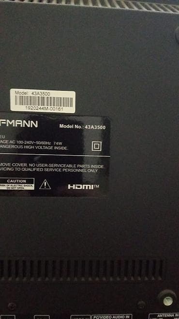 yeni 100 azn: Televizor Hoffmann LED ekran 43" — 2