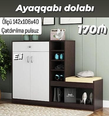 Ayaqqabı dolabı Ölçü: 142 x 106 x 40 sm Qiymət: 170 ₼ Çatdırılma — 1