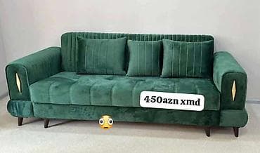 Mebel dəsti və yumşaq mebellər - Yumşaq divan, zümrüd-yaşıl rəng