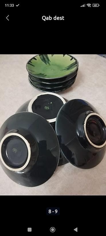 Обеденный набор, цвет - Зеленый, 6 персон