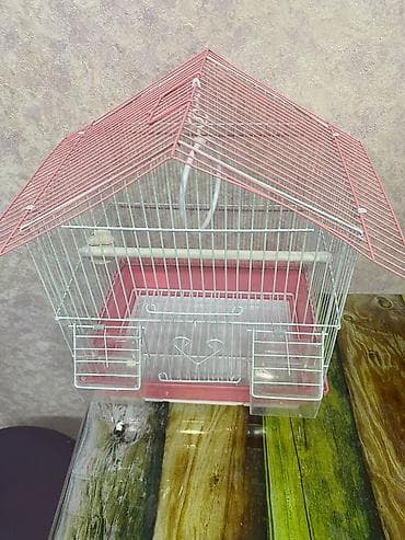 Akvariumlar: Qəfəslə təmin olunmuş quş evi - Material: metaldan barmaqlıqlar — 2