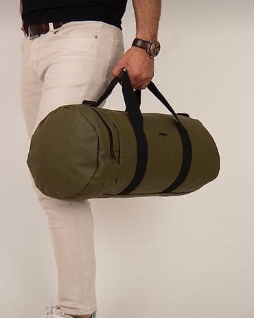 oğlan üçün çanta: Outdoor canta rengi tund yasil silindir formasinda hem qiz hem oglan — 3