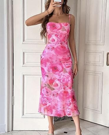 gozel donlar: 🌸 Zərif çiçəkli çəhrayı sarafan 🌸 Nazik breteleli, yüngül və çox zərif — 2