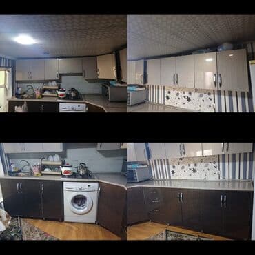 mətbəxt mebeli 2 ci əl: Mətbəx mebeli dəsti - Rəng: yuxarı dolablar açıq bej, aşağı dolablar — 1