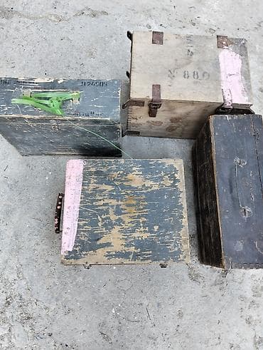 ev dekor: Taxta sandıq/qutu dəsti - Material: qalın taxtadan hazırlanmış, bərk — 5