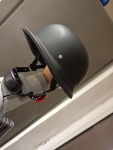 moto debilge: Təzə yeni Retro üslublu motosiklet dəbilqəsi + eynək dəsti (şlem — 3