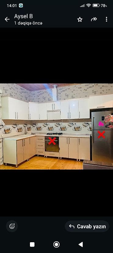 toxunma stol stul: Mətbəx mebeli dəsti – 4 metr - Ölçü: 4 metr L formalı komplekt - — 1