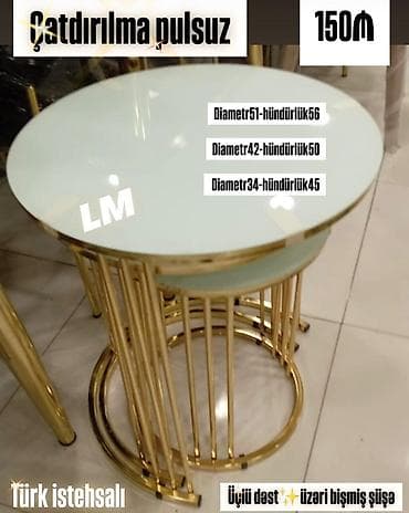 Yumru masa, Açılmayan, Şüşə, Türkiyə, Zəmanətsiz, Kredit yoxdur