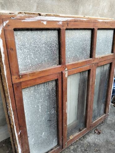 islenmis pencereler: İşlənmiş Taxta pəncərə, Еni: 140 sm, Uzunluğu: 140 sm — 2