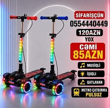 Uşaq skuterı – LED işıqlı və musiqili, qatlanan model Xüsusiyyətlər