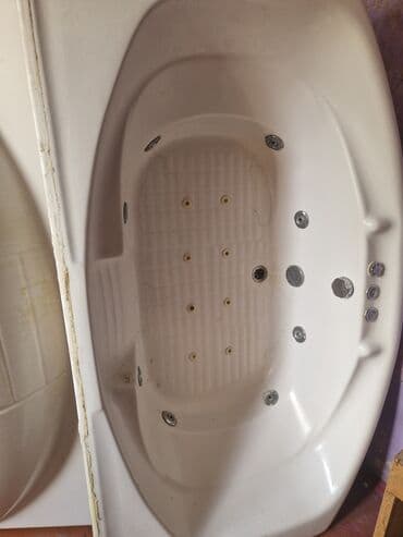 Mətbəx çanaqları: Hidromasajlı akril vanna - Material: parlaq ağ akril, anatomik — 1