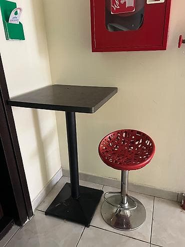 stulla: Bar masası və hündür bar taburesi dəsti - Masa: kvadrat üstlü — 2
