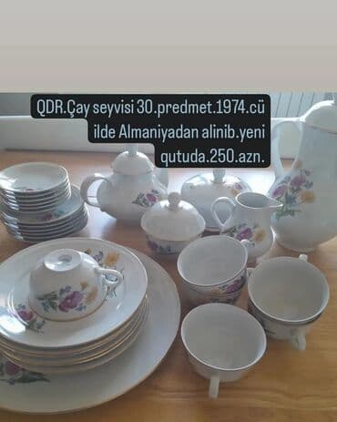 first class cay qiymeti: Çay dəsti, Farfor, 6 nəfərlik — 13