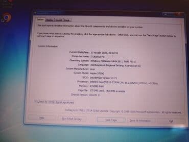 samsung a74 qiymeti irşad: Acer 5750G noutbuk - Ekran: 15.6", 1366x768, 60Hz - Prosessor: Intel — 4
