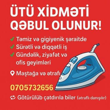 gunluk icare masinlar: Ütü xidməti - Təmiz və gigiyenik şəraitdə peşəkar ütüləmə - Sürətli — 1