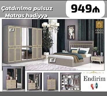 Yataq otağı dəsti – Gold Mobilya Qiymət: 949₼ Tərkibi: - Yataq