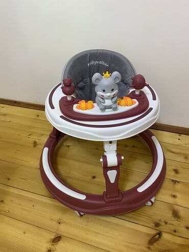 çəlik qiymətləri: Uşaq gəzdirəni (baby walker) - Rənglər: tünd qırmızı/şabalıdı və ağ — 1