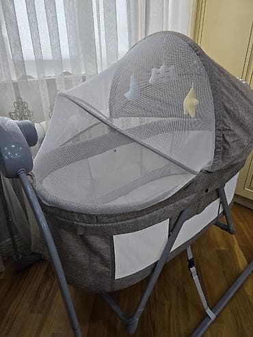 manej beşik: Oğlan və qız üçün, Dördbucaq, Beşik, Dəstsiz, Matras ilə, Yellənmə mexanizm ilə — 1