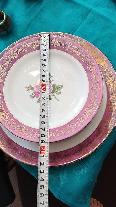 nahar yeməyi: Nahar dəsti, rəng - Qızılı, Farfor — 2