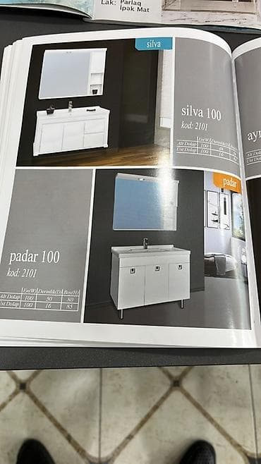 Dolablar: Banyo mebel dəstləri – 100 sm modellər 1) Apel 100 (kod: 3190) - Alt — 4