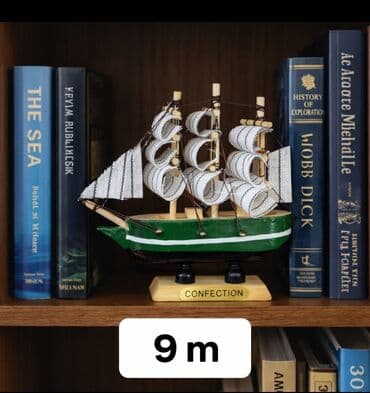 gemi: Miniatür yelkənli gəmi maketi – “CONFECTION” stendli. Xüsusiyyətlər — 1