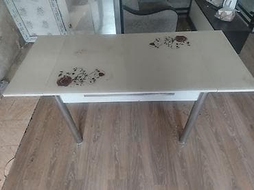 yemek stol: Mətbəx masası, Açılan, Şüşə, Dördbucaq masa — 1